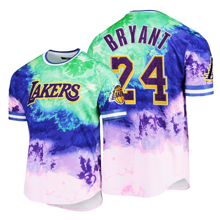 Men's Los Angeles Lakers Kobe Bryant #24 NBA Pro Standard Dip-Dye Whole New Game Purple Basketball T-Shirt IHE1583FK